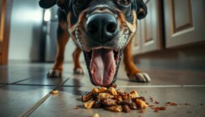 Why does my dog throw up hours after eating